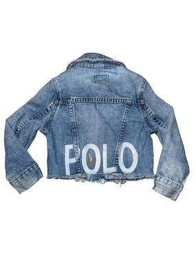 Ralph Lauren Kids Light Blue Denim Jacket with POLO Back Graphic